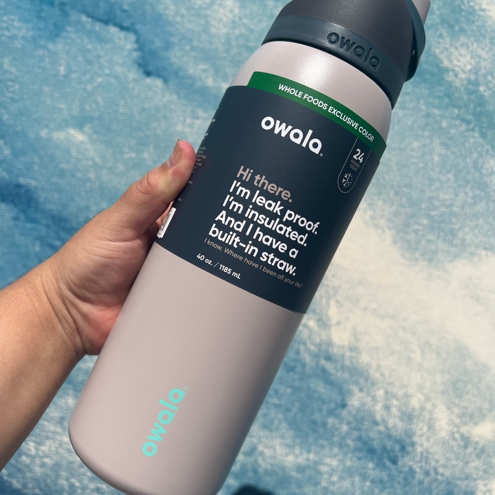 Owala Freesip Stainless Steel 40 oz Water Bottle Whole Foods Exclusive Neon Moon